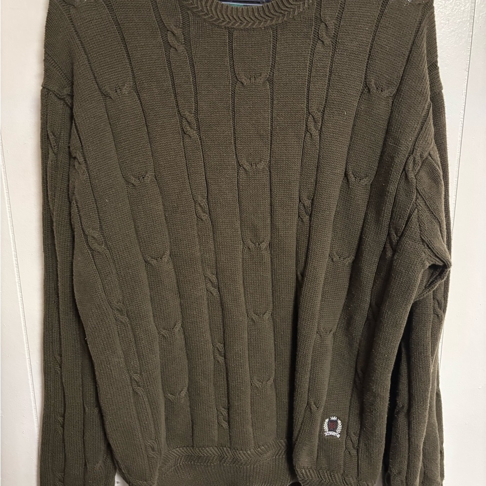 Olive Green Cable Knit Sweater